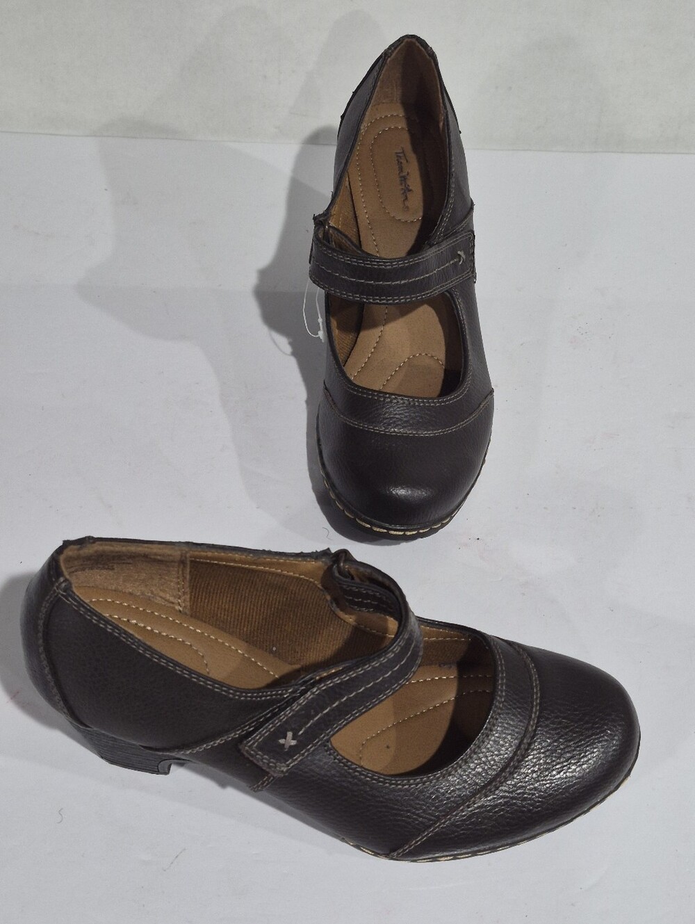 Thom McAn Dark Brown Mary Jane Comfort Women's Leather Shoes Size 8.5